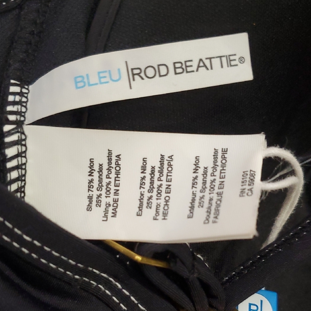 Bleu Rod Beattie Sleek Black One-Piece Swimsuit with Adjustable Straps Size 12 - Picture 6 of 8